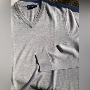 J Crew 100% Wool Gray V Neck Sweater